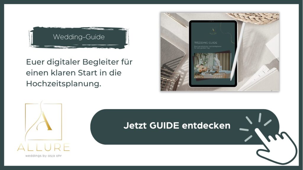 Bild und Erklärung sowie Verlinkung zum Wedding-Guide von ALLURE weddings